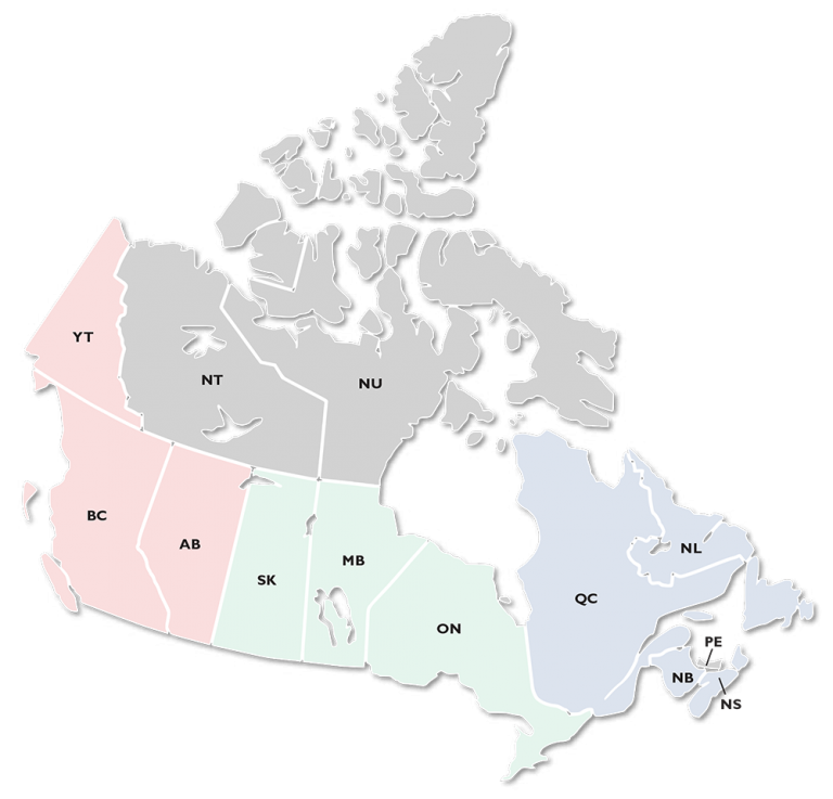 color coded SDi Canada territory map - SDi Fire