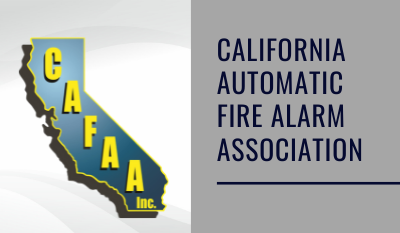 CAFAA logo with text that says california automatic fire alarm association