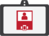 red icon for access control on the screen of a tauri tablet