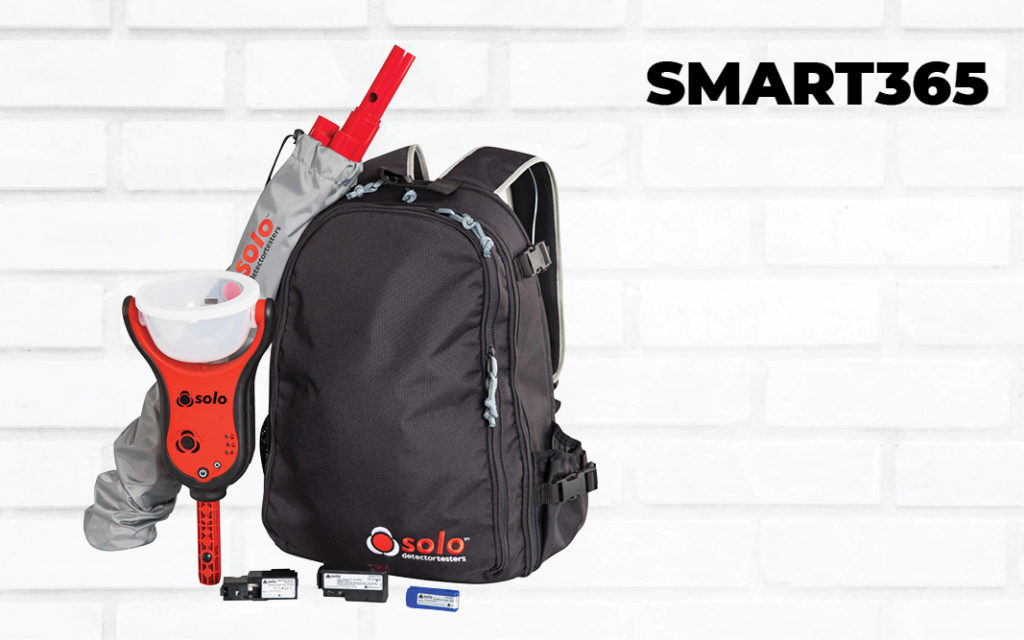 SMART 365 Compact Smoke Testing Kit- 20ft which includes 1 Solo 611 Smart Kit Backpack (with pole bag attachment), 1 Solo 365 Electronic Smoke Detector Test Kit , 1 Solo 110 Smart 5.75ft Telescopic Pole, 3 Solo 111 Smart 1.65ft Telescopic Pole