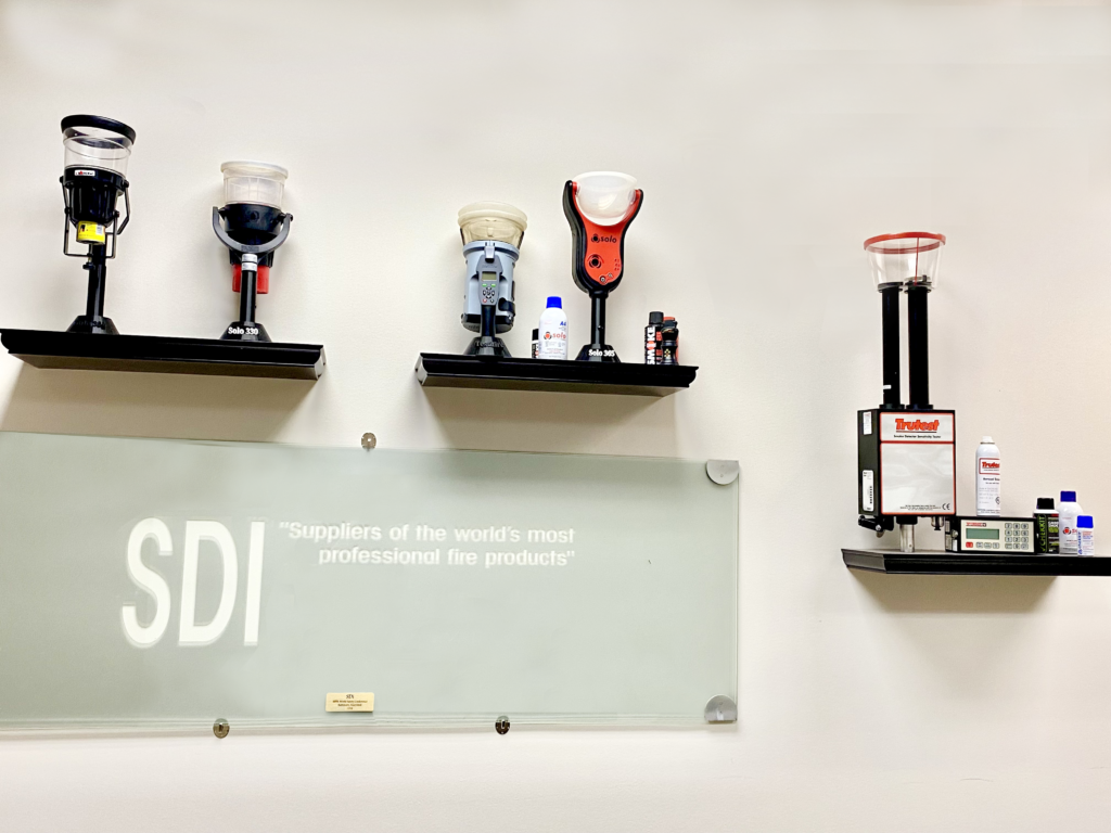 SDi specialized fire products displayed on shelves