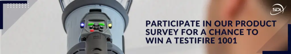 participate in our product survey for a chance to win a testifire 1001